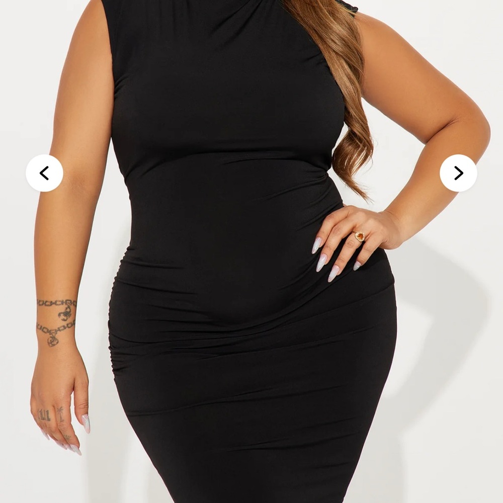 Maven Mock Neck Mini Dress - Black